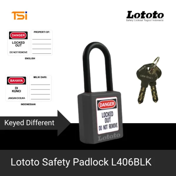 Lototo Safety Padlock L406RBLK