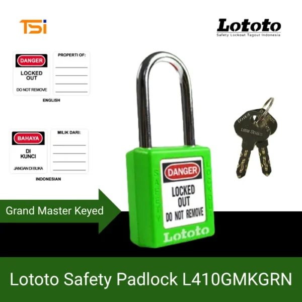 Lototo Safety Padlock L410GMKGRN