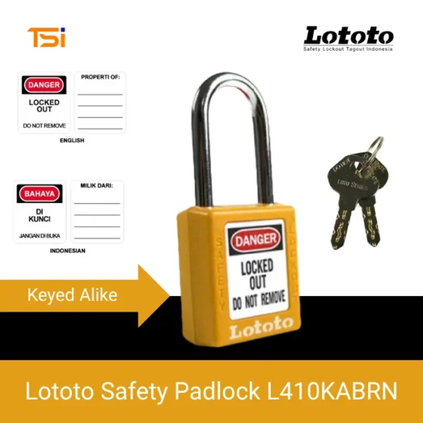 Lototo Safety Padlock L410KABRW Keyed Alike