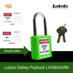Lototo Safety Padlock L410KAGRN Keyed Alike
